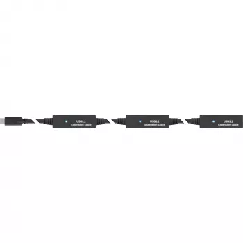 Extensão ativa USB 3.2 Gen.1 InLine, ficha USB-C para conector fêmea USB-A, 15 m