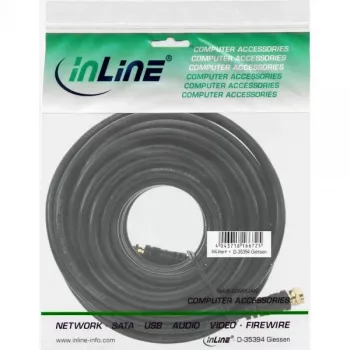 Cabo SAT Premium InLine 69315P 15m com blindagem dupla 2x ficha F preto
