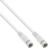 Cabo SAT InLine com blindagem dupla atenuação ultrabaixa 2x ficha F >75dB branco 15m