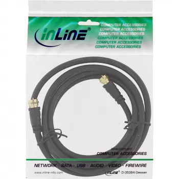 Cabo SAT Premium InLine 69310P 10m com blindagem dupla 2x ficha F preto