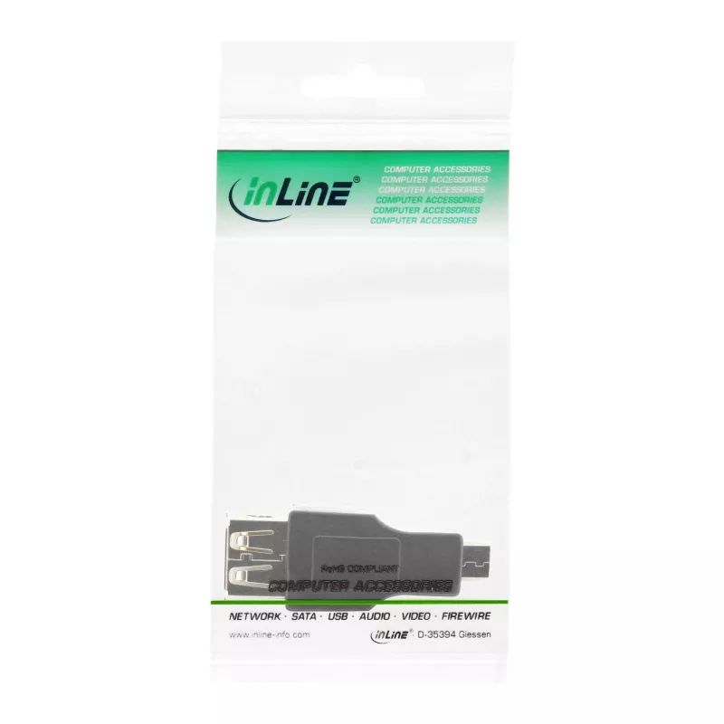 Adaptador Micro USB OTG InLine ficha Micro-B para conector fêmea USB A