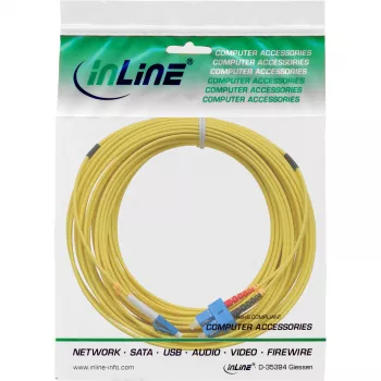 Cabo de fibra ótica duplex InLine LC/SC 9/125µm, OS2, 0,5m