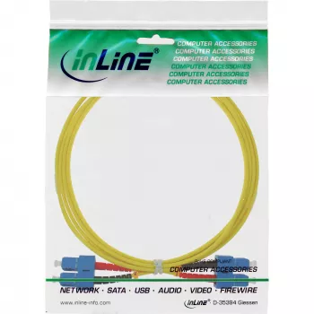 Cabo de fibra ótica duplex InLine SC/SC 9/125µm OS2 3m