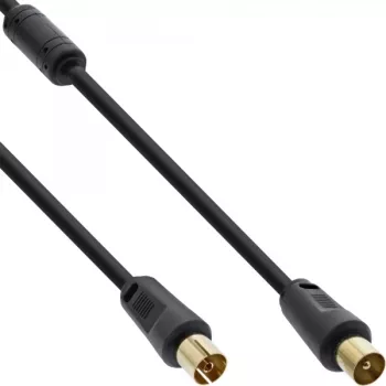 Cabo de antena InLine 2x blindado >85dB preto 5m