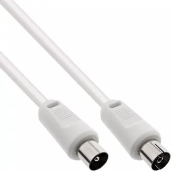 Cabo de antena InLine 2x blindado ultra baixa perda >75dB branco 3m
