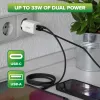 Fonte de alimentação USB InLine, carregador, USB-A + USB Type-C, 33W, PD + QC
