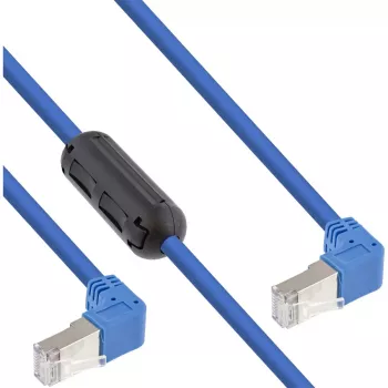 Cabo de rede InLine com ambas as extremidades anguladas para baixo, S/FTP (PiMf), Cat.6, PVC, azul, 1,6 m
