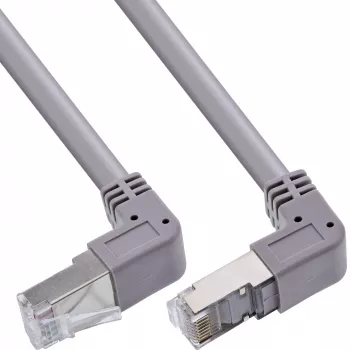 Cabo de rede InLine angulado para cima/baixo, S/FTP (PiMf), Cat.6, PVC, cobre, cinzento, 2,67m