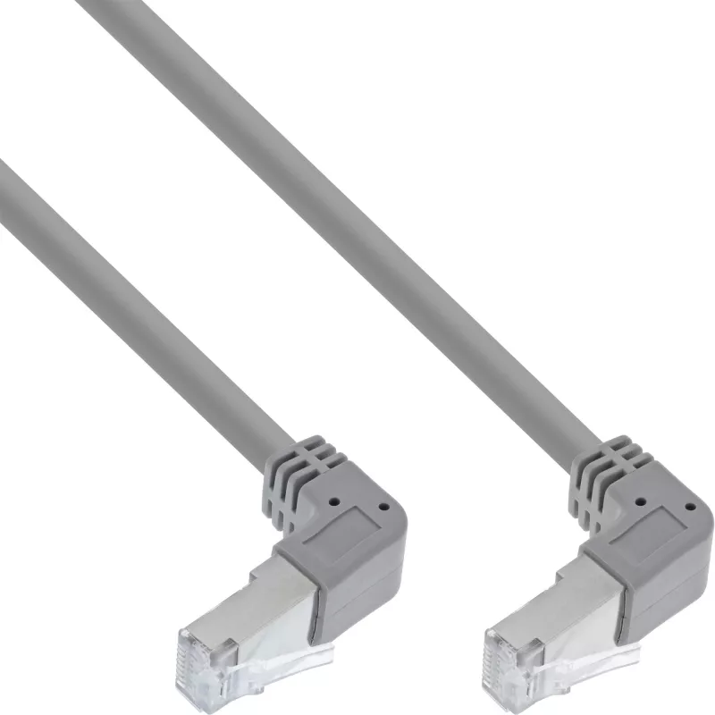 Cabo de rede InLine angulado para cima/baixo, S/FTP (PiMf), Cat.6, PVC, cobre, cinzento, 2,67m