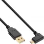 Cabo Micro-USB 2.0 InLine USB Type-A macho / Micro-B macho, angular, preto, 1,5 m
