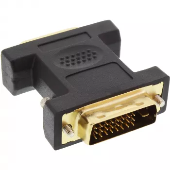 Adaptador DVI-D InLine DVI-I 24+5 fêmea / DVI-D 24+1 macho, dourado