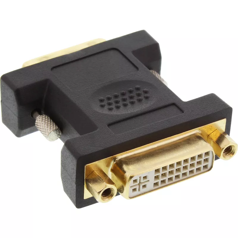 Adaptador DVI-D InLine DVI-I 24+5 fêmea / DVI-D 24+1 macho, dourado