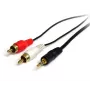 StarTech.com Cabo de áudio estéreo 0,92 m – ficha jack 3,5 mm para 2 fichas RCA macho