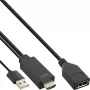 Cabo conversor InLine HDMI macho para DisplayPort fêmea, 4K, preto/dourado, 0,3 m