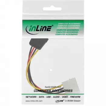 Cabo de alimentação SATA InLine 1x 5,25 polegadas / SATA 0,15 m