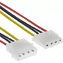 Cabo de extensão de alimentação InLine de 4 pinos ficha/conector fêmea 29650B