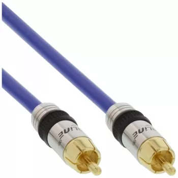 Cabo de áudio RCA InLine Premium 1x RCA macho/macho banhado a ouro 1 m