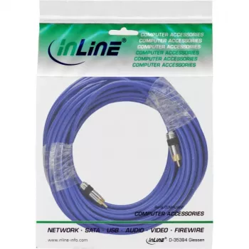 Cabo de áudio RCA InLine Premium 1x RCA macho/macho banhado a ouro 20 m