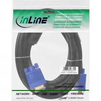 Cabo S-VGA InLine Premium 15HD macho/macho preto 15 m