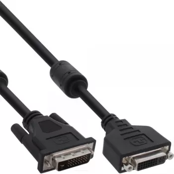 Cabo DVI-D InLine 24+1 M/F, Dual Link, 2 núcleos de ferrite, 2 m