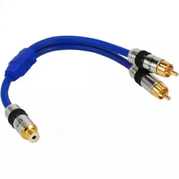 Cabo em Y RCA InLine Premium 1x RCA fêmea / 2x RCA macho banhado a ouro 0,25 m