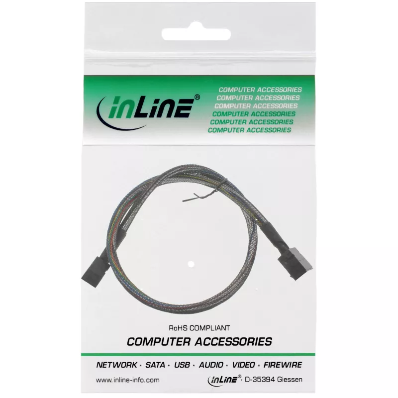 Cabo Mini SAS HD InLine SFF-8643 para SFF-8643 com Sideband 1 m