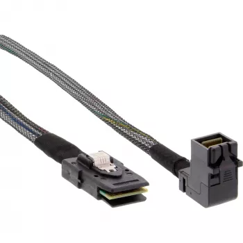Cabo Mini SAS HD InLine SFF-8643 angular para SFF-8087 com Sideband 0,5 m