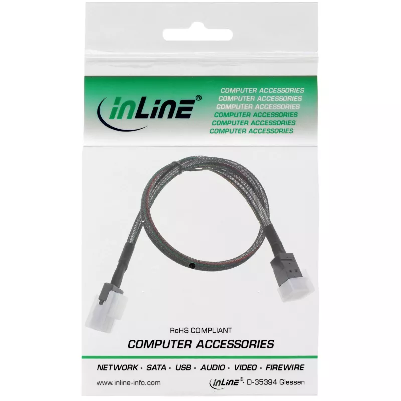 Cabo Mini SAS HD InLine SFF-8643 para SFF-8087 com Sideband 0,5 m