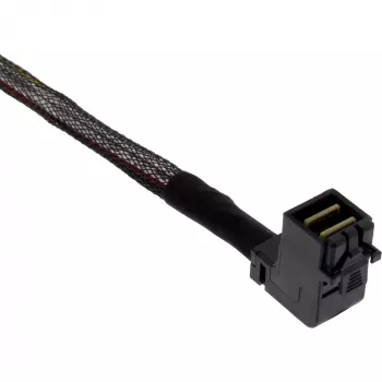 Cabo Mini SAS HD InLine, SFF-8643 angular para 4x SFF-8482 + alimentação, 1 m