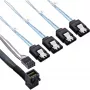 Cabo Mini SAS HD InLine SFF-8643 angular para 4x SATA + Sideband 1 m