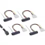 Cabo Mini SAS HD InLine SFF-8643 para 4x SFF-8482 + alimentação 0,5 m