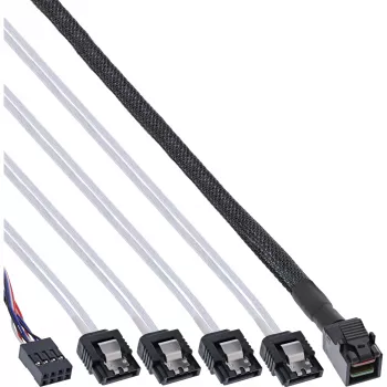 Cabo Mini SAS HD InLine SFF-8643 para 4x SATA + Sideband 1 m