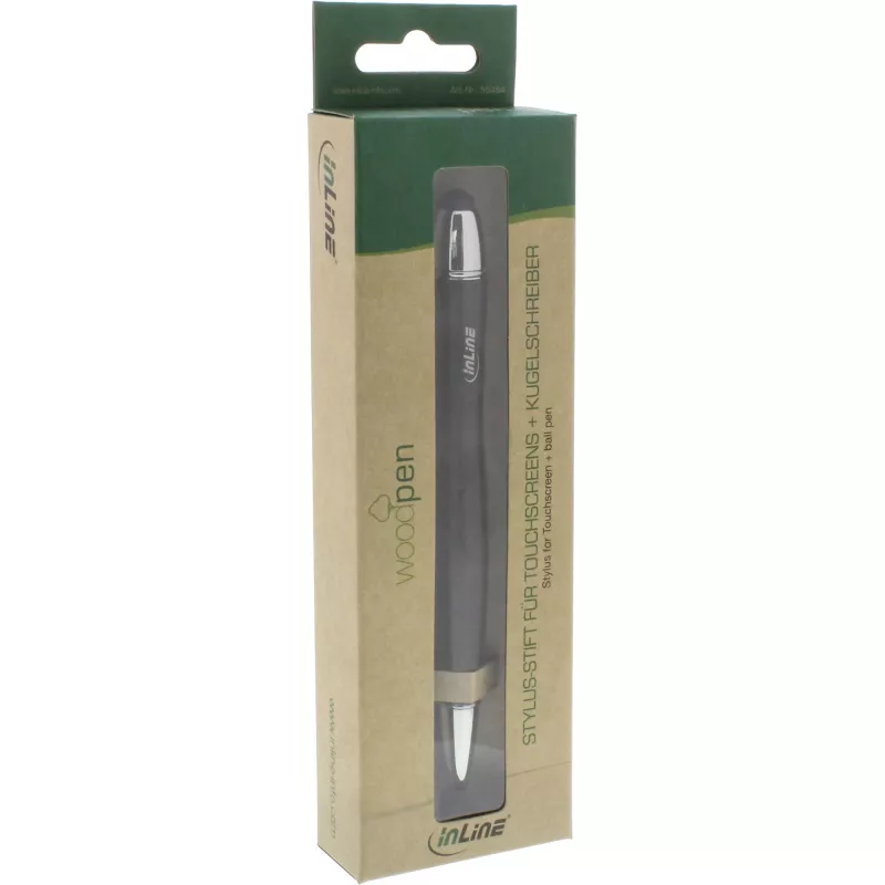 InLine woodpen, stylus para touchpad + esferográfica, nogueira/metal