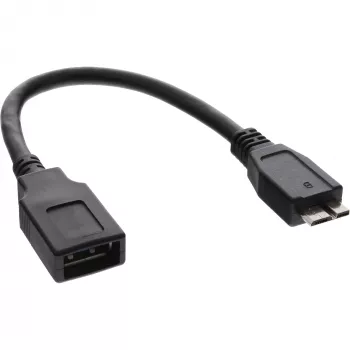 Cabo adaptador OTG InLine Micro USB 3.0 Micro-B macho para USB Type-A fêmea 0,15 m