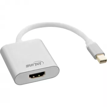 Adaptador InLine Mini DisplayPort HDMI em alumínio com áudio 4K/60Hz 17193W