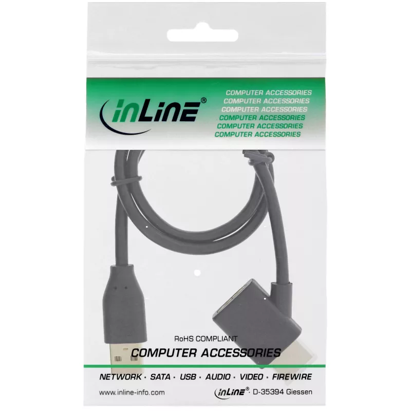 Adaptador InLine HDMI M/M com injetor de alimentação USB-A 0,5 m