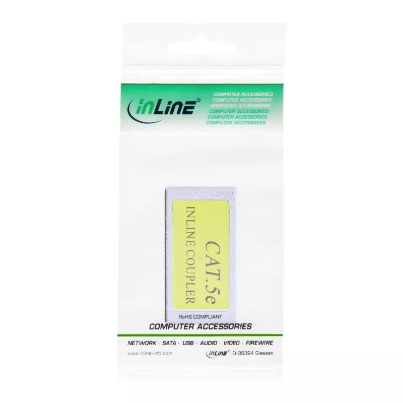 Adaptador crossover InLine Cat.5e direto para crossover 2x conector fêmea RJ45 blindado