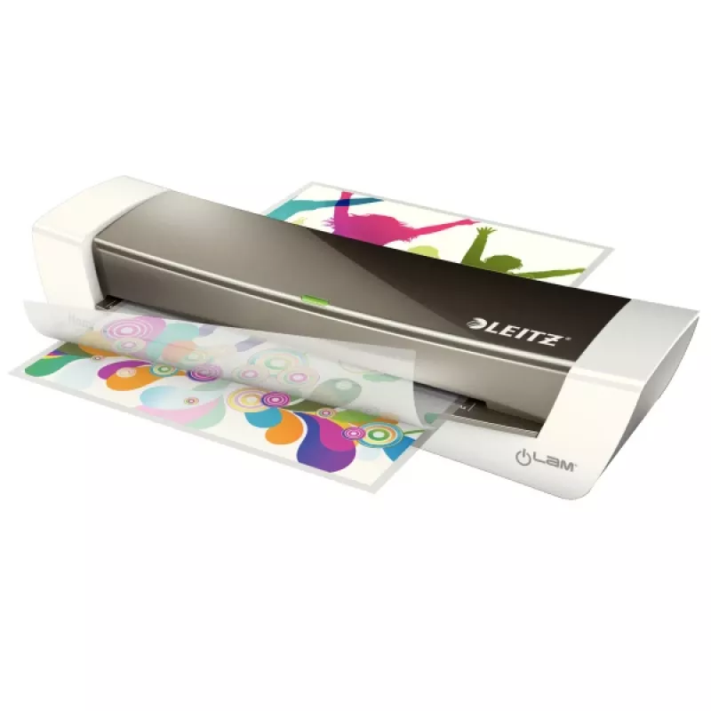Plastificadora Leitz iLAM Home Office A4 73680089, a quente/a frio, 80-125 µm, aquecimento de 3 min, cinzenta