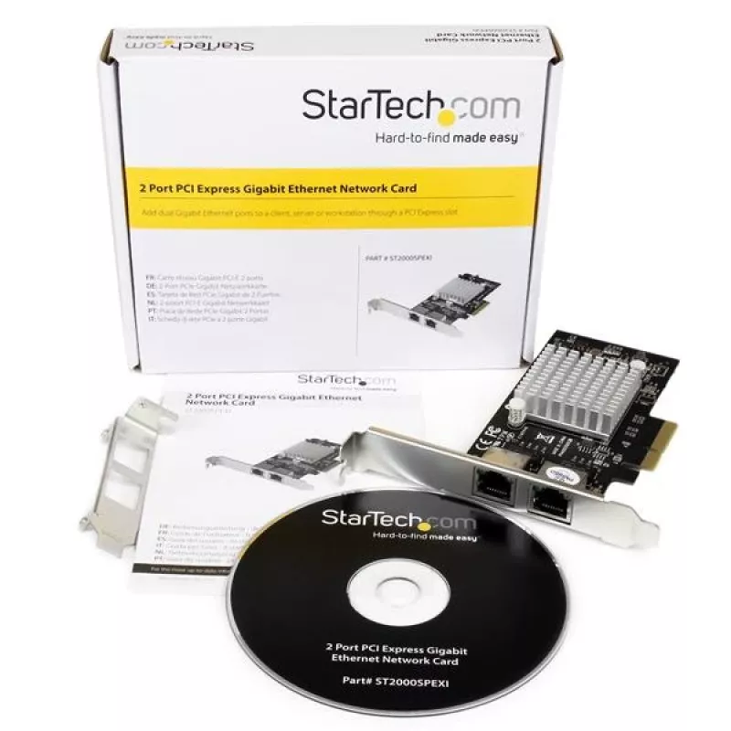 Placa de rede StarTech.com adaptador de servidor Gigabit Ethernet PCI Express (PCIe x4) de porta dupla – Intel i350 NIC