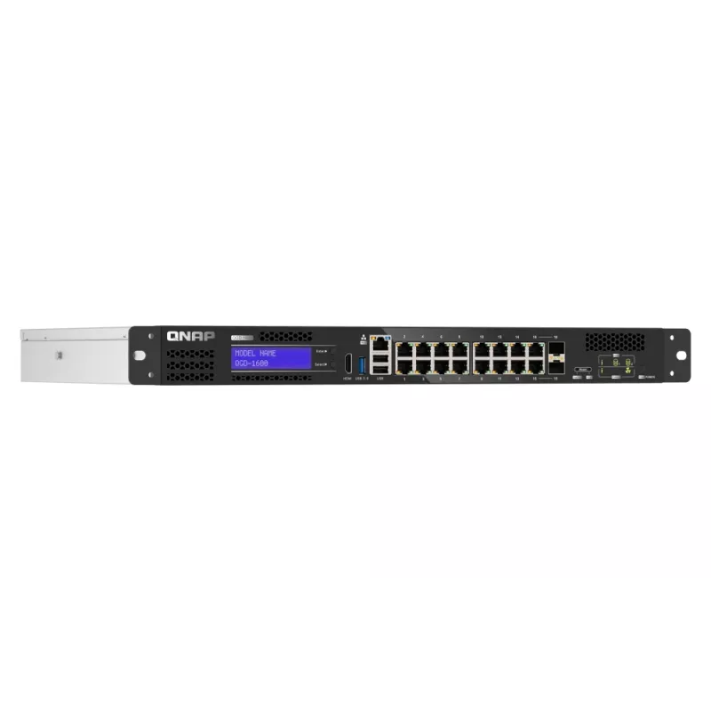 QNAP QGD-1600 Comutador gerido Gigabit Ethernet (10/100/1000) 1U preto, cinzento