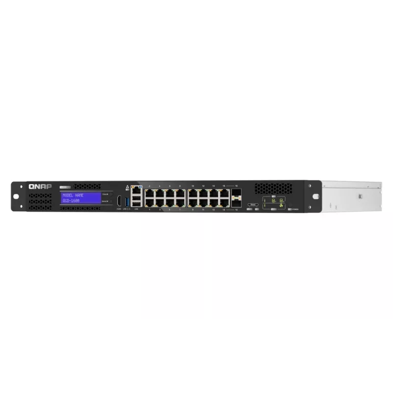 QNAP QGD-1600 Comutador gerido Gigabit Ethernet (10/100/1000) 1U preto, cinzento