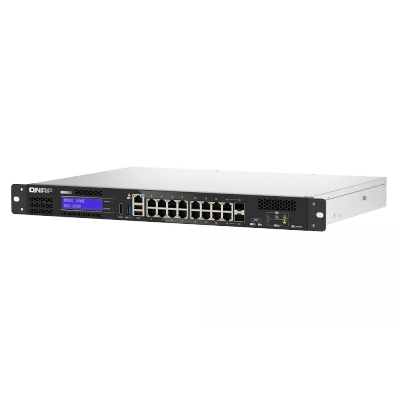 QNAP QGD-1600 Gigabit Ethernet Gerido (10/100/1000) 1U preto, cinzento