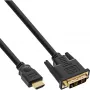 Cabo HDMI para DVI InLine HDMI macho / DVI 18+1 macho, dourado, 0,3 m