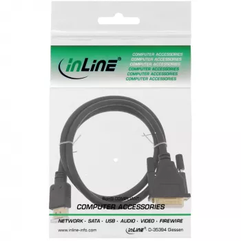 Cabo HDMI para DVI InLine HDMI macho / DVI 18+1 macho, dourado, 0,3 m