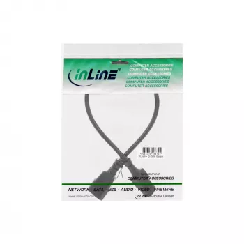 Extensão de cabo de alimentação InLine, C13 / C14, preto, 0,3 m
