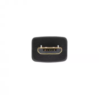 Cabo plano InLine Micro USB 2.0 USB A / Micro-B, preto/dourado, 0,3 m