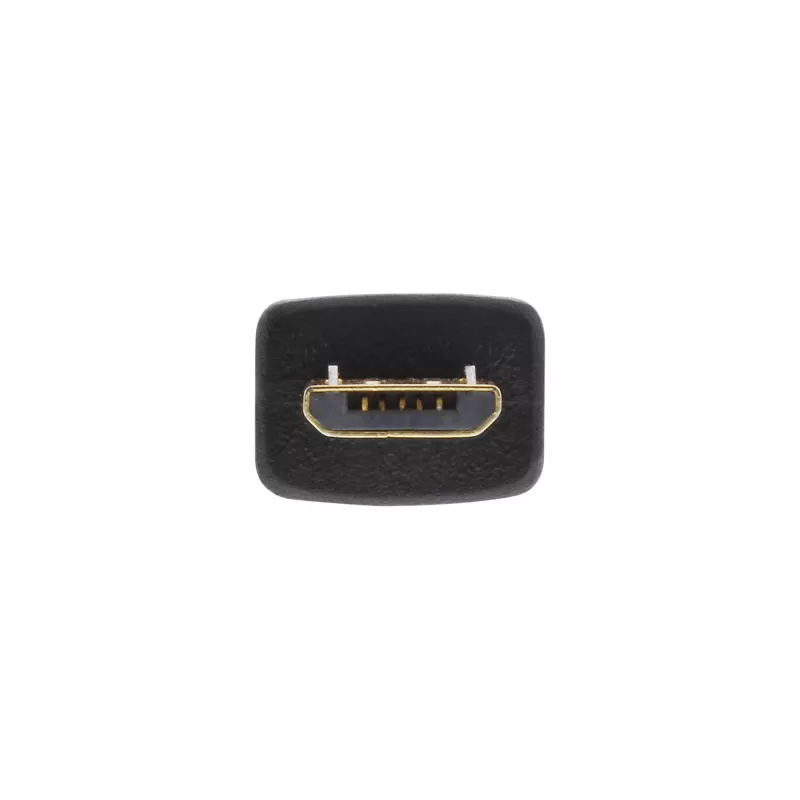 Cabo plano InLine Micro USB 2.0 USB A / Micro-B, preto/dourado, 0,3 m