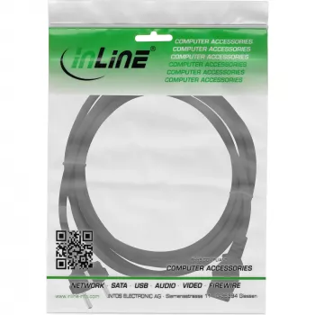 Cabo de alimentação InLine, CEE 7/7 reto / ficha IEC C13 de 3 polos, preto, 0,3 m