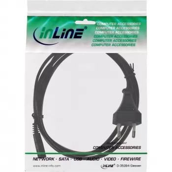 Cabo de alimentação InLine, ficha Euro / ficha Euro8, preto, 0,3 m