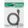 Cabo plano InLine USB 2.0 USB Type-A macho / Mini-B macho 5 polos preto/dourado 0,3 m